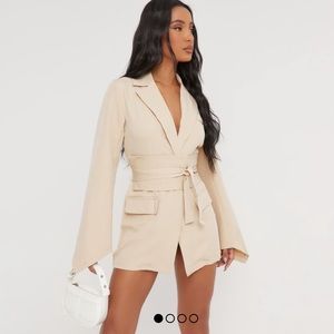 Ego oversized belted detail blazer dress